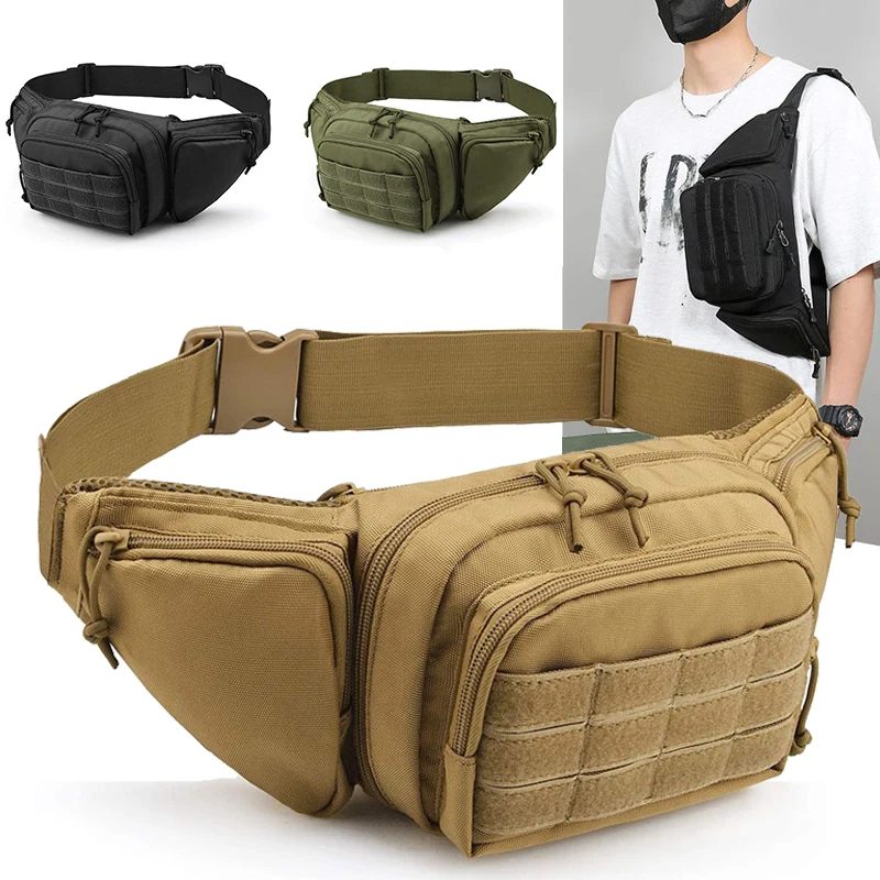 Outdoor Leisure Waist Bag Men Waist Fanny Pack Urban Health Walk Bag Multifunctional Hiking Running Sports Bodypack