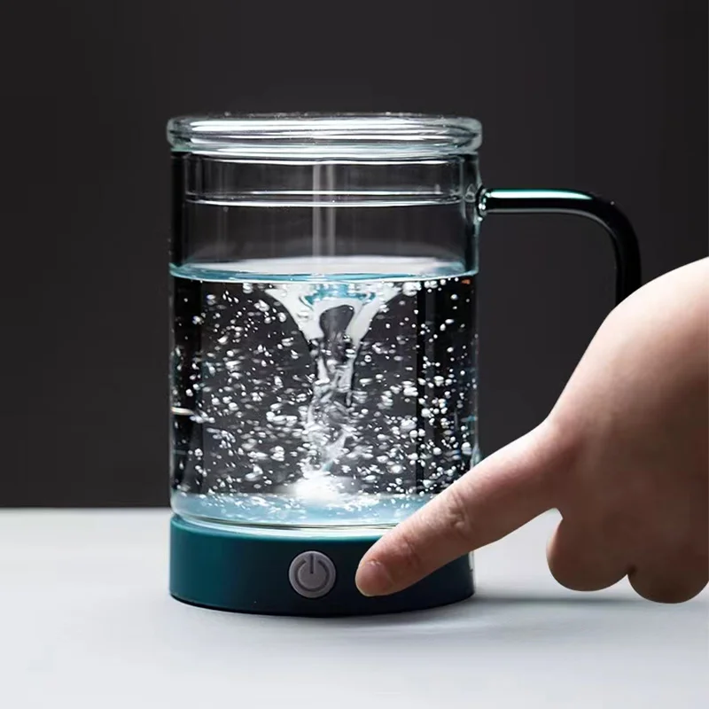 

USB Rechargeable High Grade Electric Rotary Cup Automatic Stirring Magnetic Mug Glass Smart Mixing Milk Coffee Cups Home Gifts