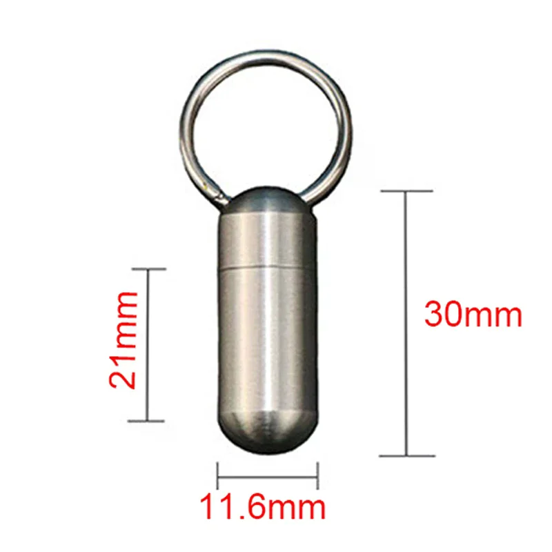 Compact Waterproof Stainless Steel Outdoor Survival Pill Container