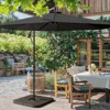 Outdoor Patio Chaise Chair (Set of 2) with 10FT Umbrellas, 5-Position Waterproof Sun Lounger, for Pool, Garden, Black 1