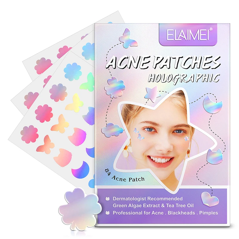 

Colorful Acne Patches with Natural Green Extract Tea Tree for Hydrocolloid Treatment Cover Reduce Zits Pimples Blemishes Spots