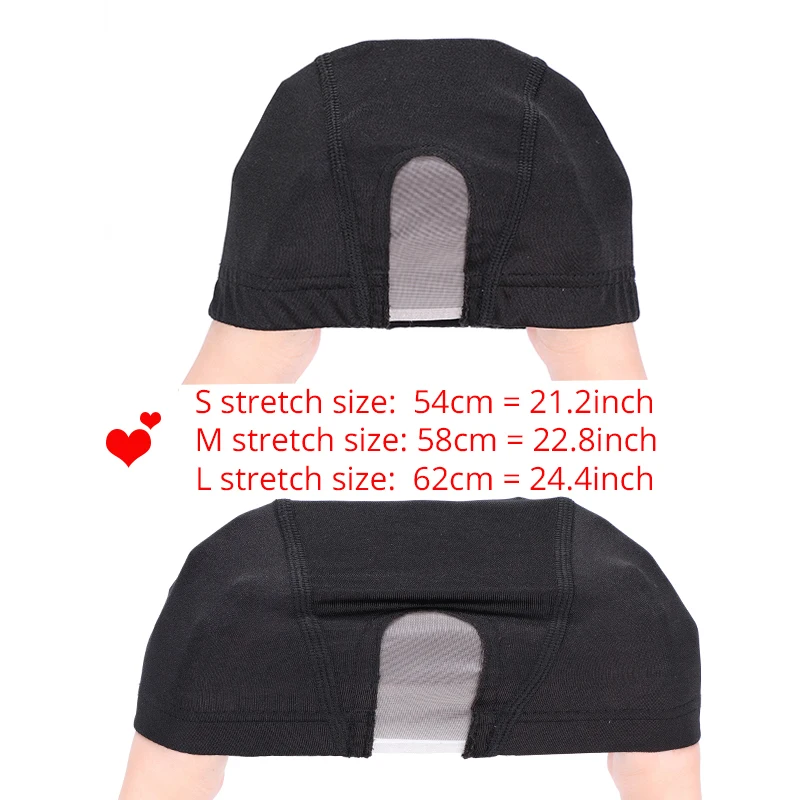 3.2x7.7Cm U Part Wig Cap With MONO Net 1Pcs Black Weaving Mesh Lace Wig Cap For Making Stretch Dome Weaving Hairnet wig caps