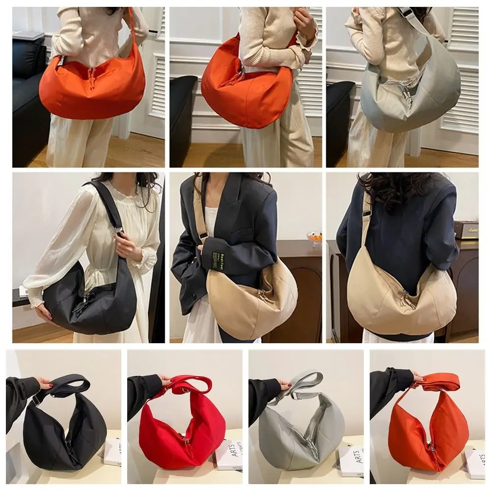 

Large Capacity Dumpling Bag Simple Solid Color Lightweight Commuting Bag Dumpling Shape Shoulder Bag Women's