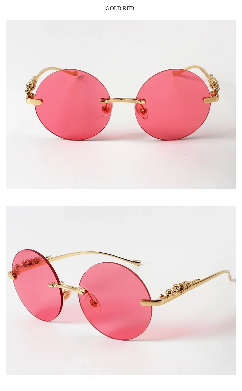 Leopard Leg Sunglasses For Women & Men Vintage Alloy Round Pilot_voghion.com