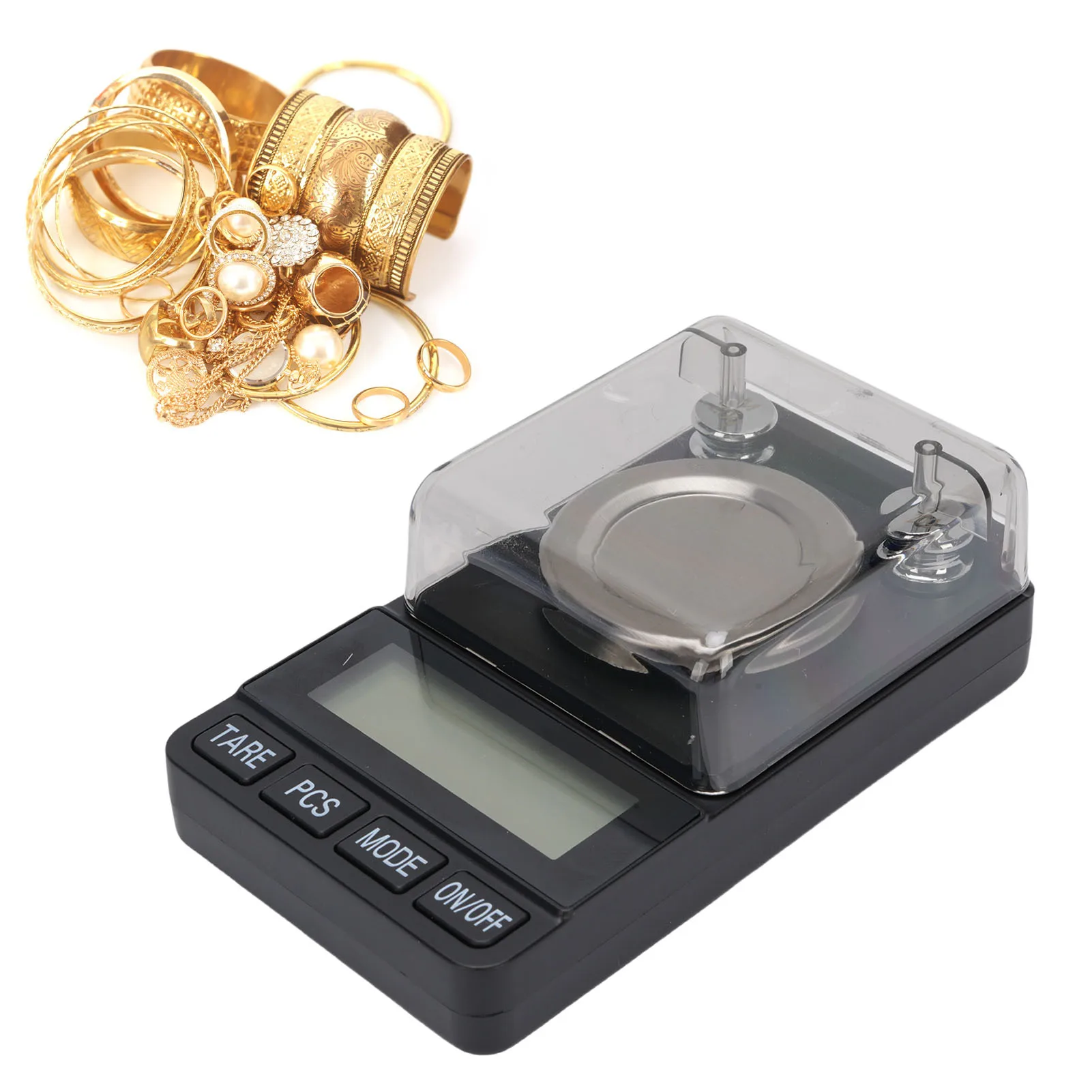 Digital Jewelry Scale Digital Milligram Scale 50g 0.001g Weighing Peeling Counting Calibration with  Cover for Grain Powder