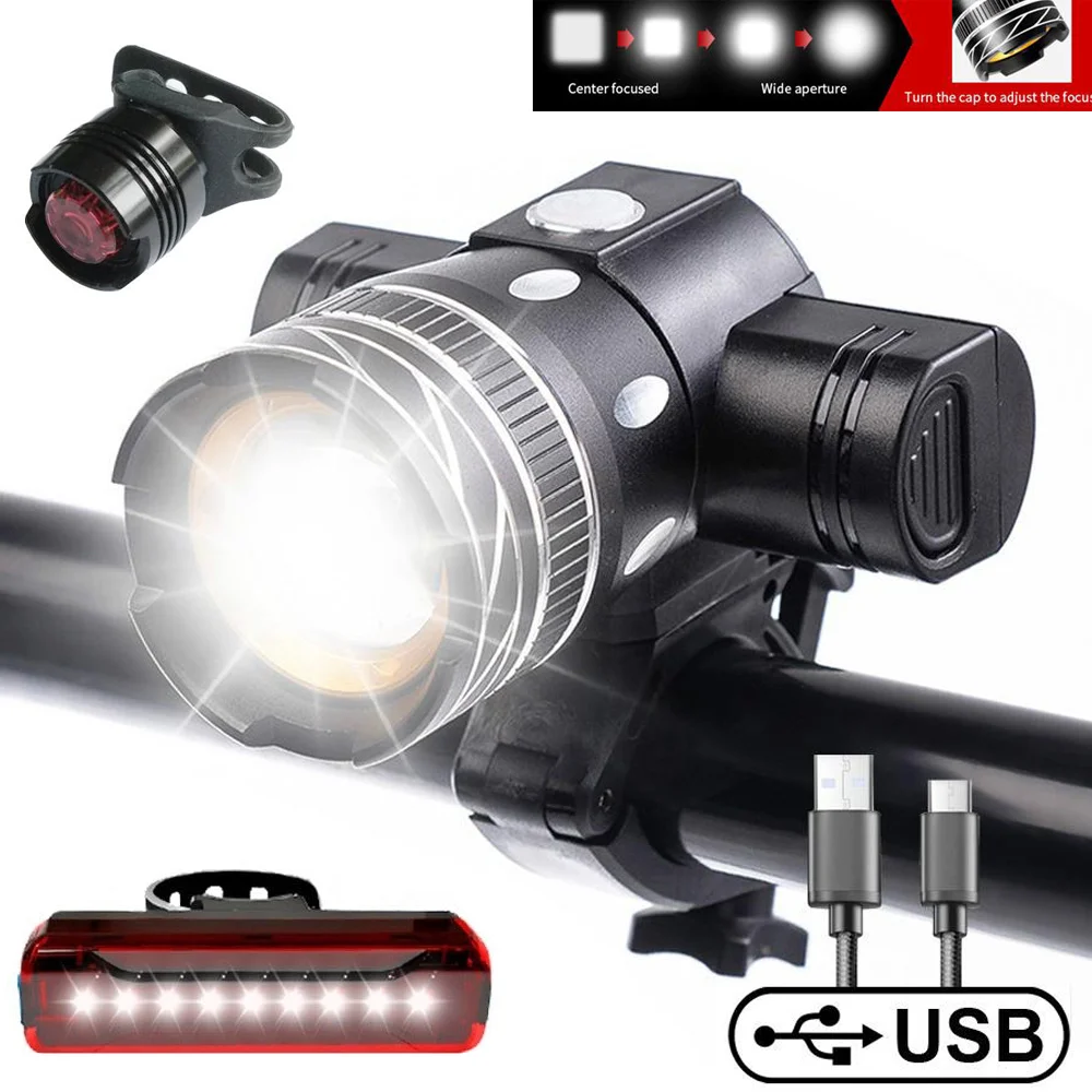 

USB LED Flashlight Rechargeable LED Torch Light Lanterna T6 High Power Battery Lantern Tactical Flashlight for Bike Headlight