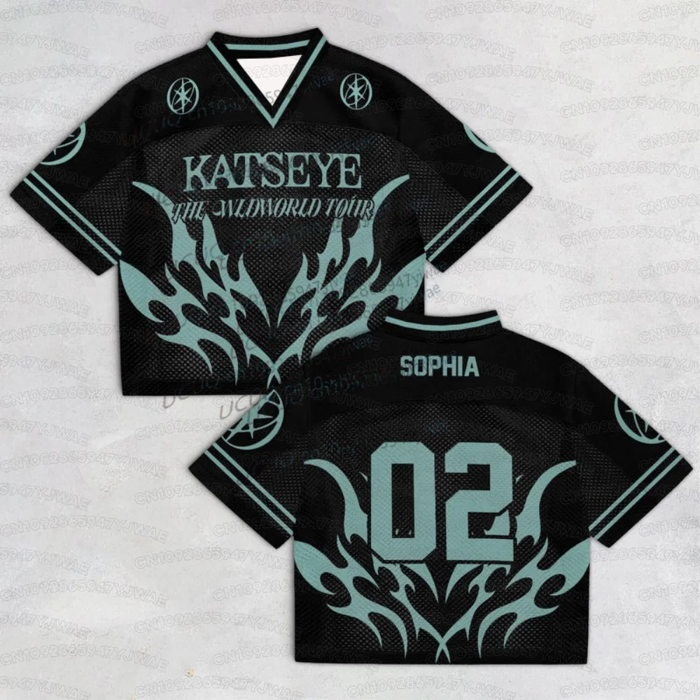 Sommer-T-Shirt für Herren und Damen, Katseye The Wildworld Tour Jersey, Fan-Geschenk, Übergröße, modisches Street-Top, lässiges Kinder-T-Shirt