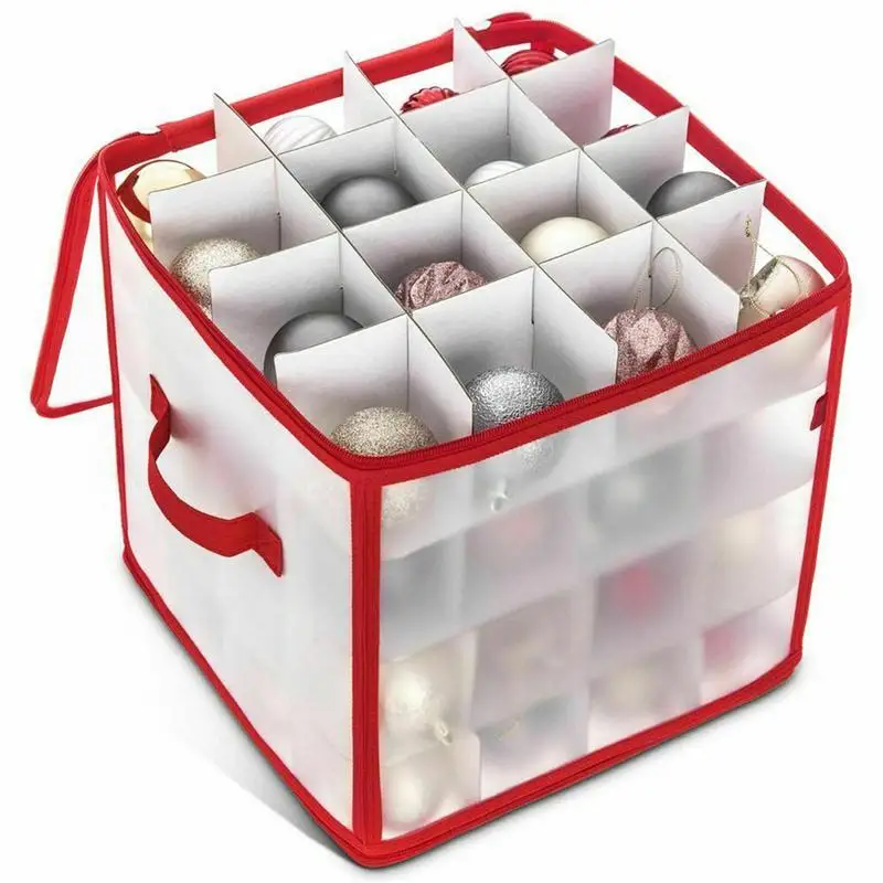 Christmas Storage Box 64-Grid Baubles Storage Box Christmas Balls Storage Xmas Tree Decorations Organizer Bauble Divider Toys Box