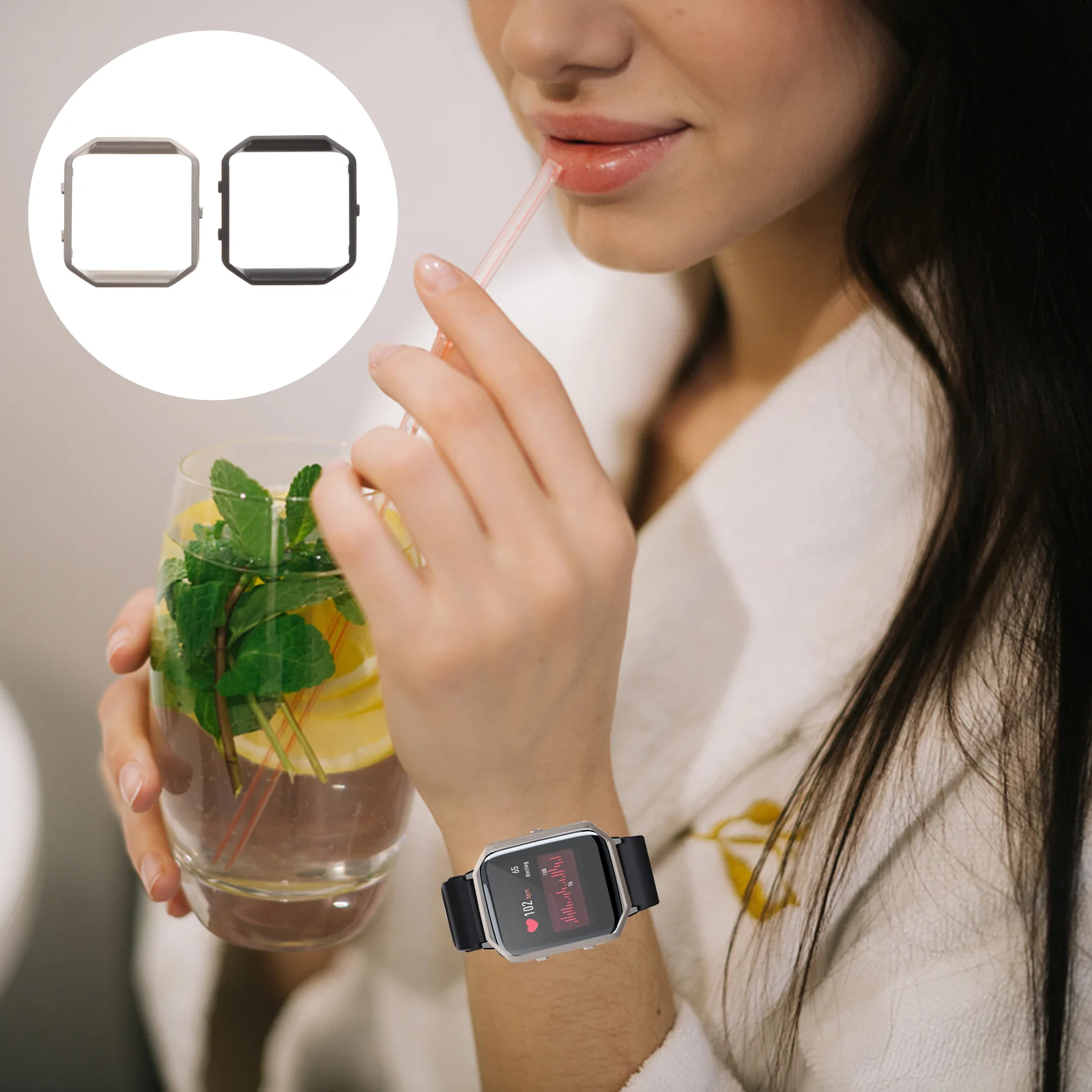 2pcs Watch Metal Frames Stainless Steel Frame Watch Protective Frame Replacing Frame Compatible for Fitbit Blaze AliExpress 509