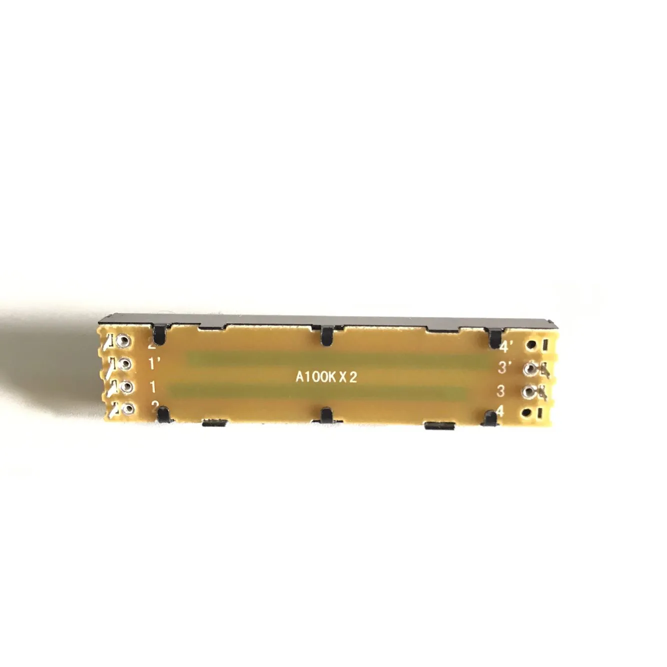 2PCS 72MM Straight Sliding Potentiometer Fader Track Type A100K A100Kx2 Handle Length 10MM Handle wide 8MM