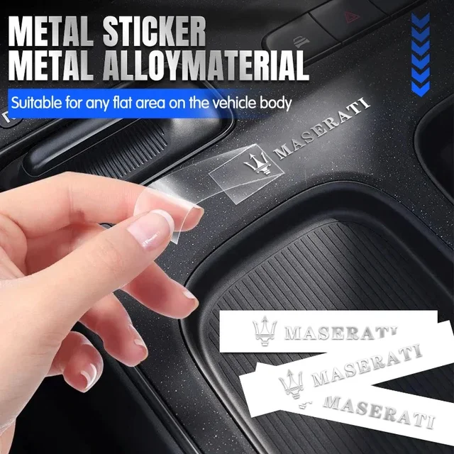 Car Metal Stickers 3D Car Badge Interior Decoration Decal For Maserati Quattroporte Spyder Levante Coupe GranTurismo Mc20 Ghibli