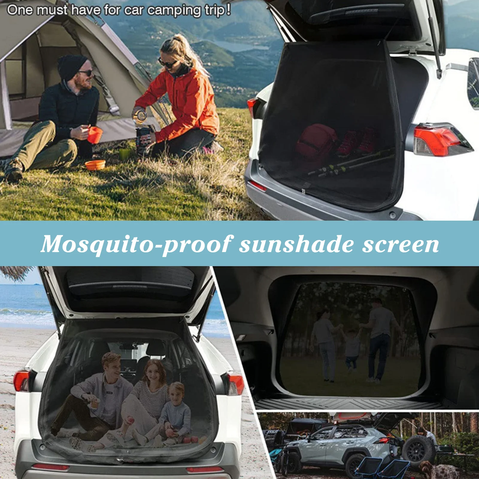 Auto Heckklappe Moskito netz montieren Camping Kofferraum Belüftung snetz  für Geländewagen selbst fahrende Tour verhindern Mücken Sonnenschutz  magnetisch - AliExpress