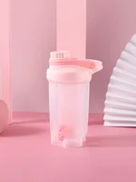 1pc 16.9oz/500ml Shaker Protein Bottle Powder Shake Cup Water Bottle Plastic Mixing Cup Body Building Exercise Bottle