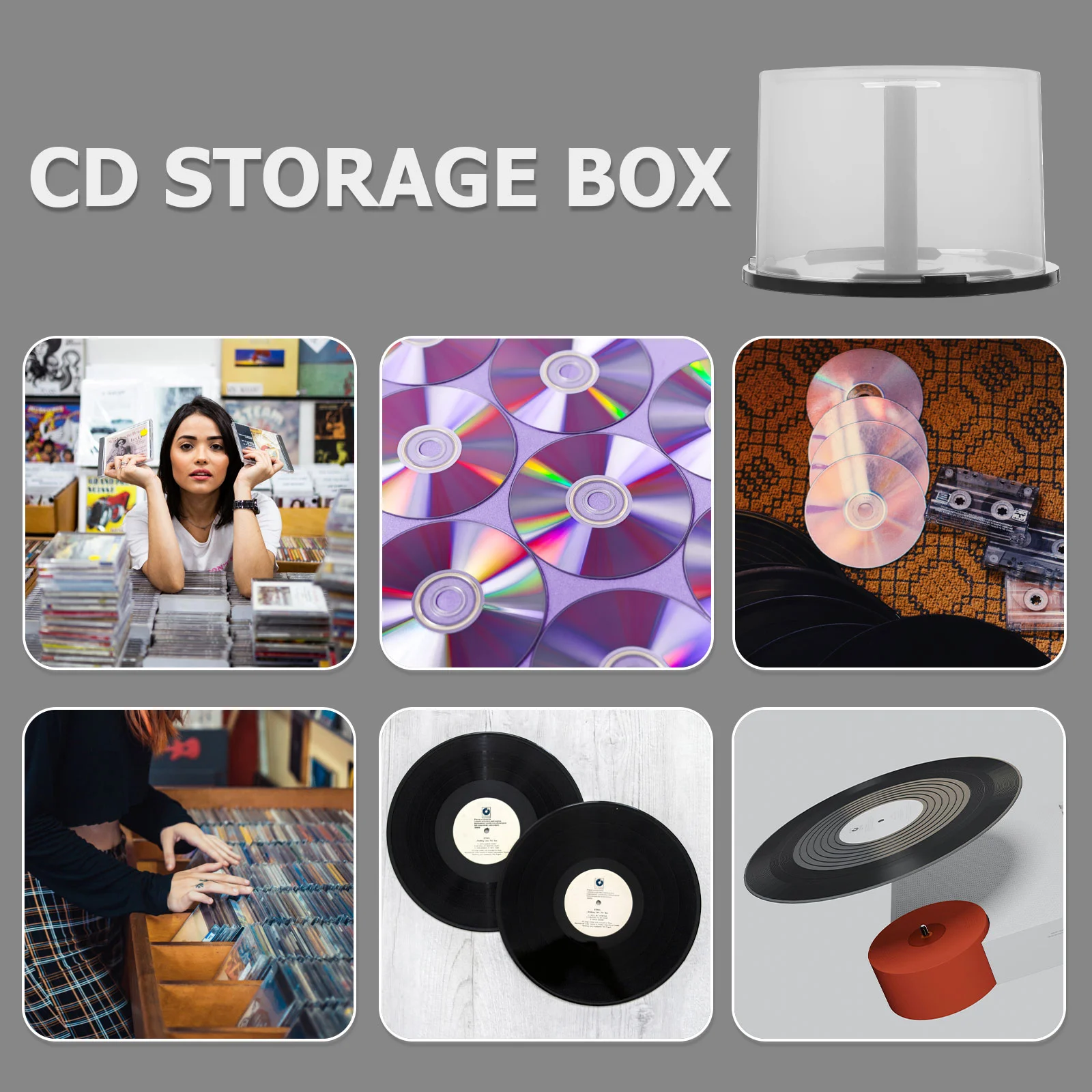 Plastic DVD Storage Holder Empty DVD Storage Bucket CD Containers 2 pcs cd dvd storage bag cd dvd storage case