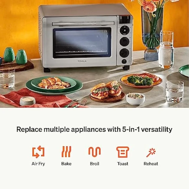 Tovala Smart Oven, 5-in-1 Air Fryer Oven Combo - Air Fry, Bake