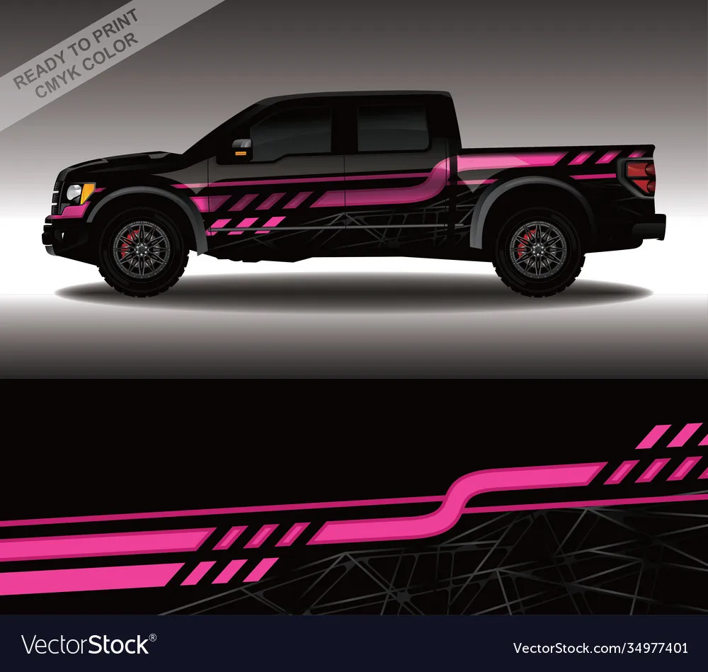 

Pickup Pink Car Graphic Decal Full Body Racing Vinyl Wrap Car Full Wrap Sticker Decorative Car Decal Length 400cm Width 100cm