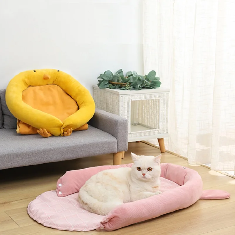 

PP Cotton Dog Beds Puffer House Cat Litter Cat House Kennel Semi-Enclosed Deep Sleep Thicken Dog Bed Pet Cushion Cat Supplies