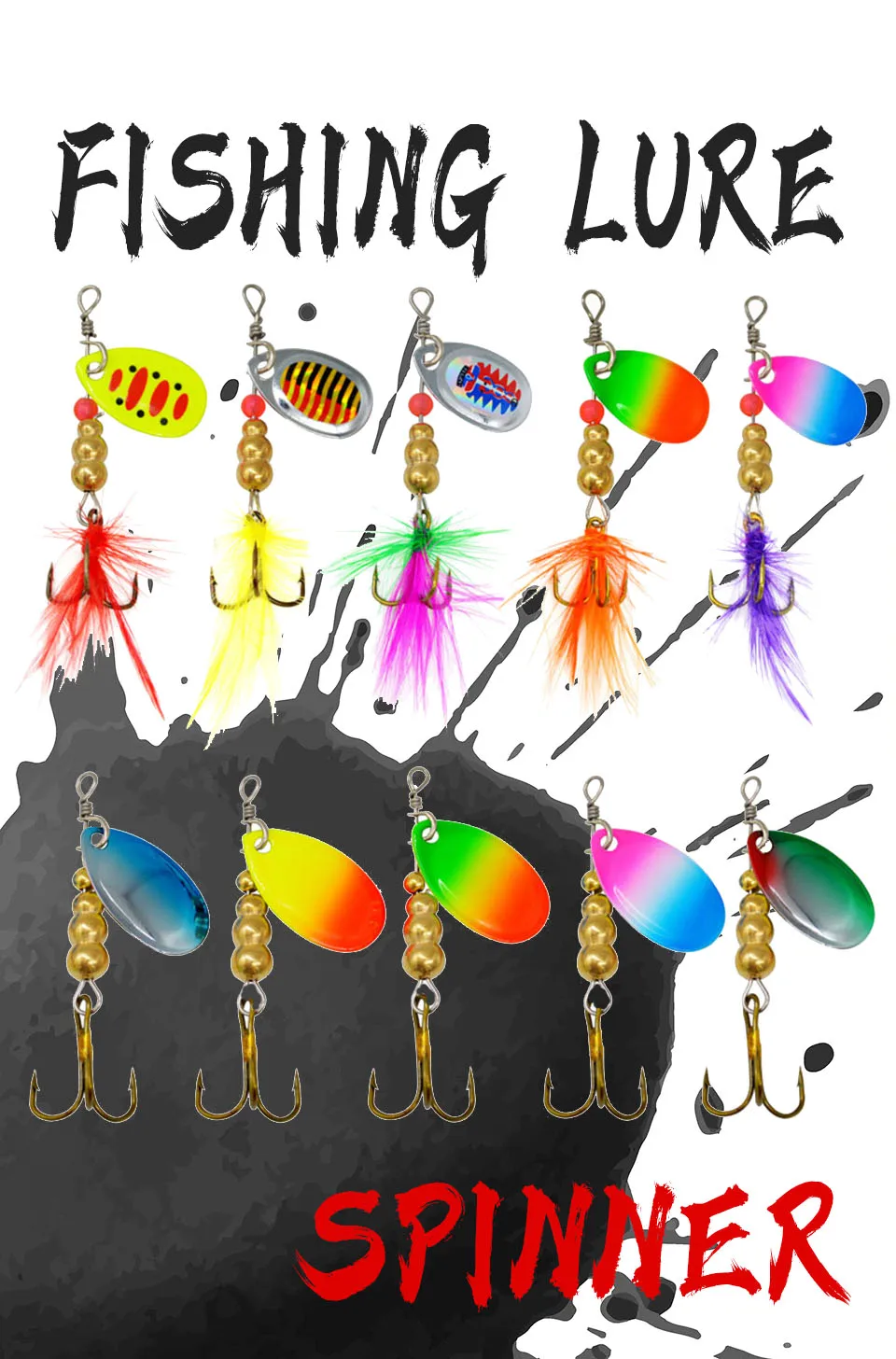 Description Picture 2 of itemWALK FISH Fishing Lure Hand Shake Rotation Sequins 3g 4.5g Spin Bait Metal Artificial Lures Mandarin Bass Spinner Compound Baits