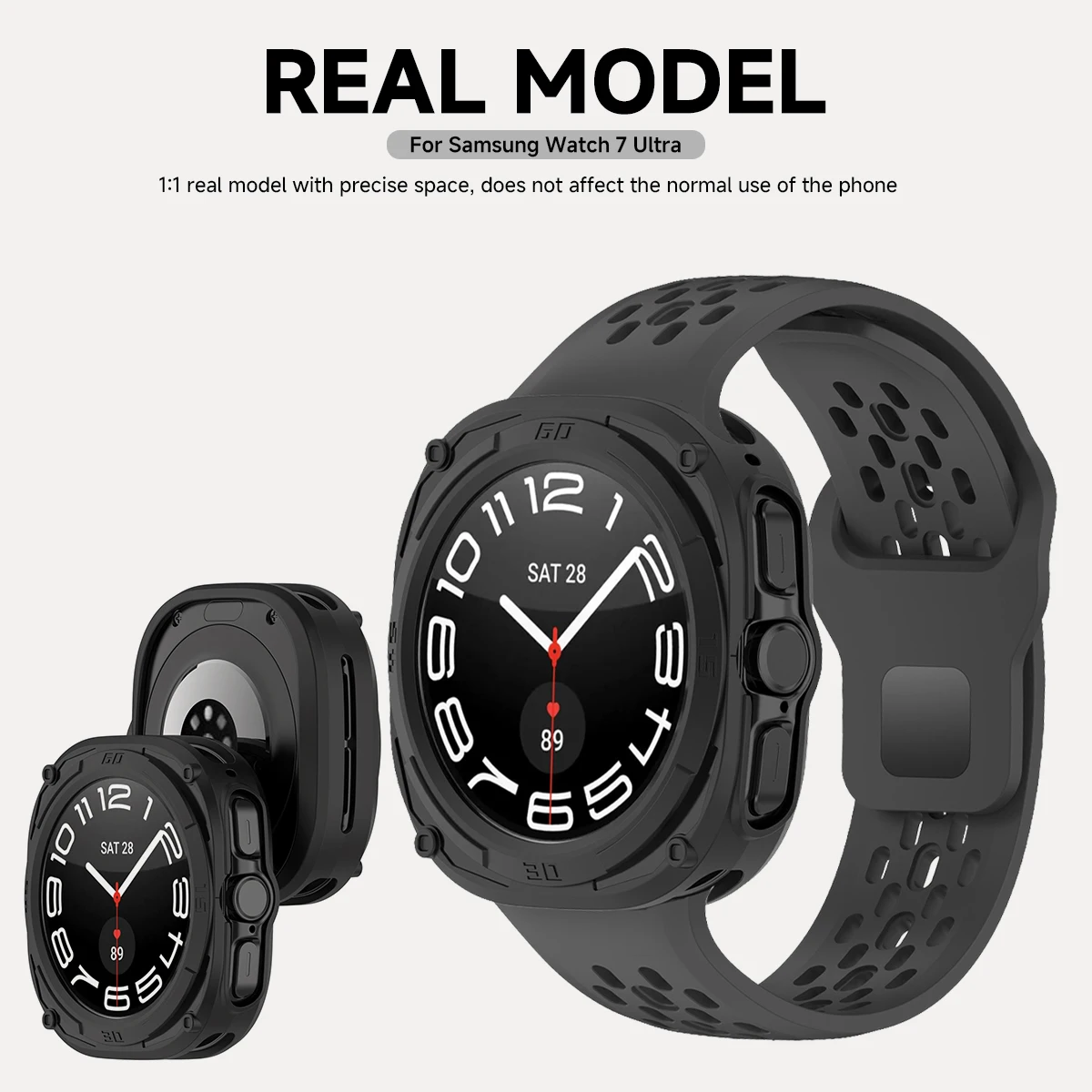 Soft Silicone Protective Case for 47mm Smartwatch - TPU Cover Shell Accessory