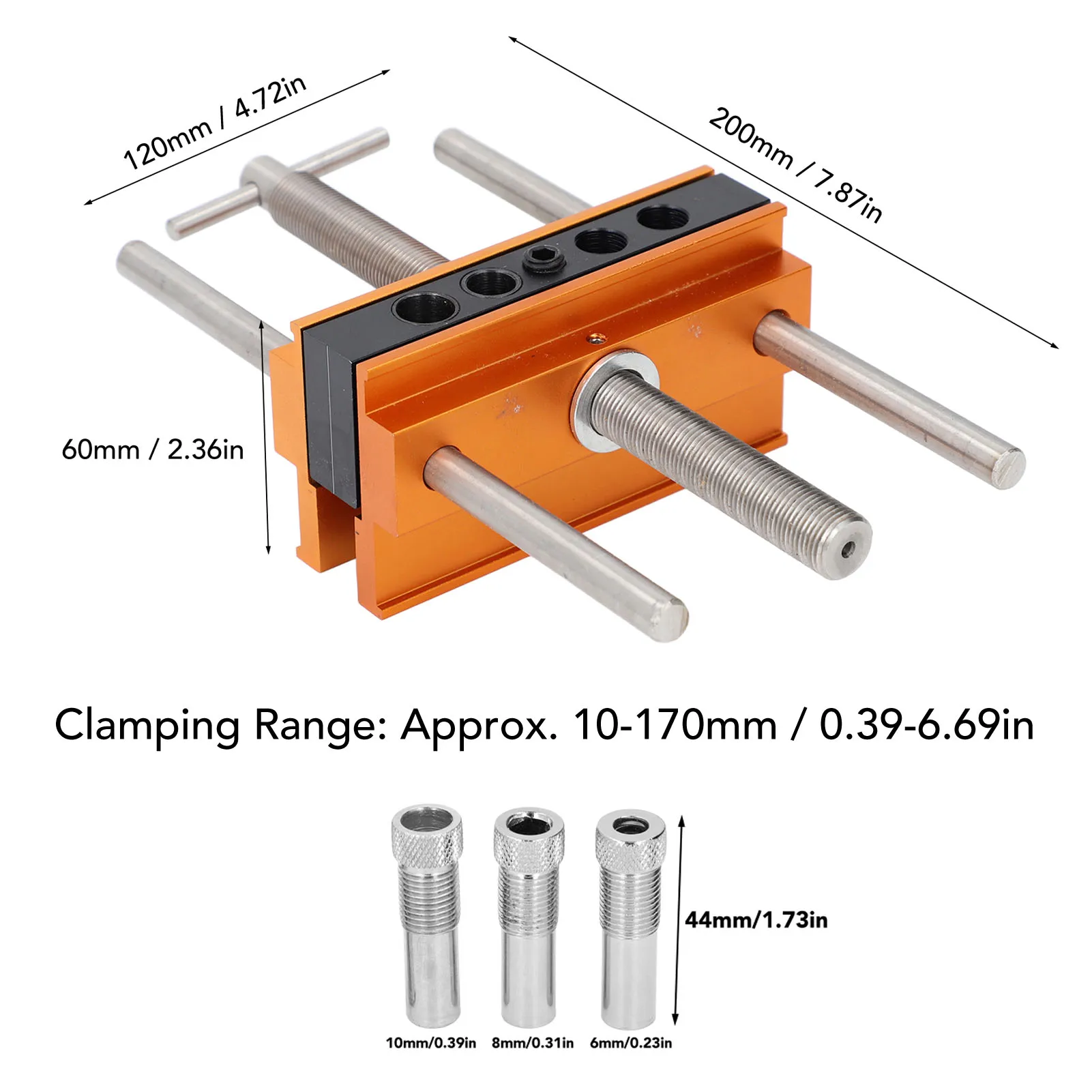 Self Centering Dowel Jig Dowel Jig Drill User Friendly Adjustable Width 1/4 To 1/2 Inch with 6 Bushings for Wood Projects