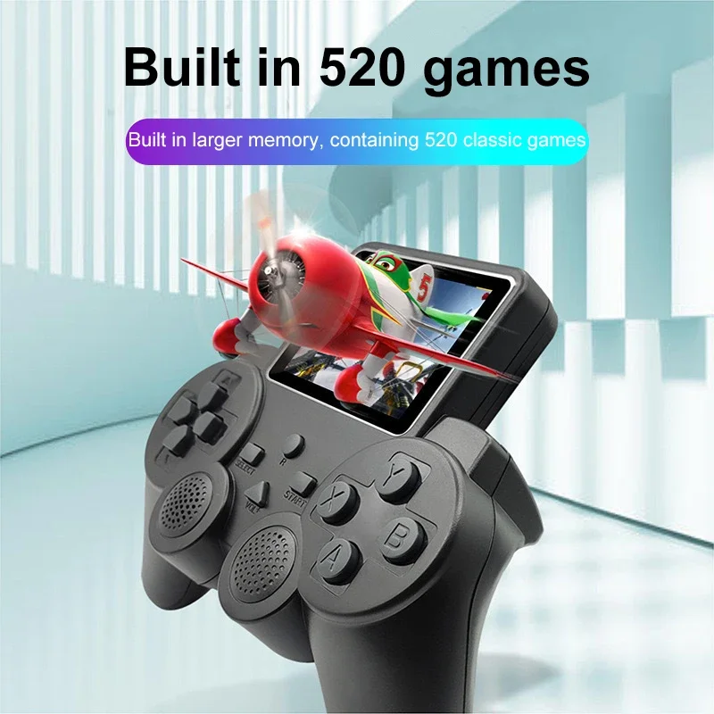 S10 Portable Video Game Consoles Gamepad Controller 2.4-inch Built-in 520 Games Retro Handheld Game Player AV Output Control - 3