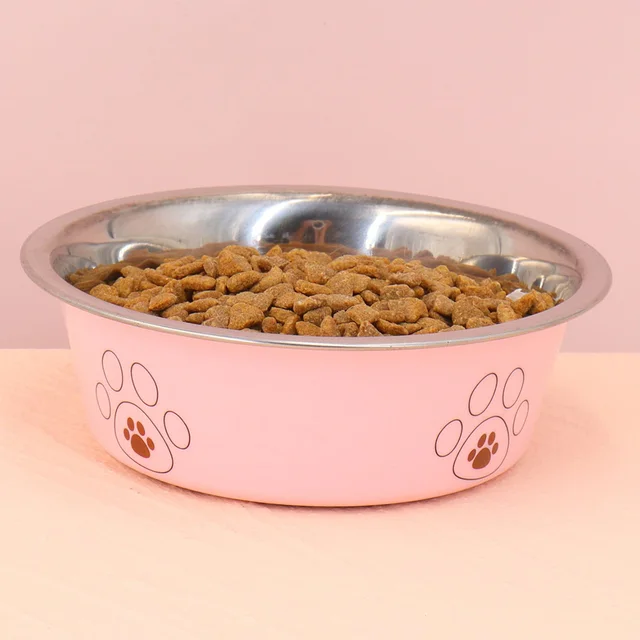 A pet stainless steel cat and dog bowl is non slip and easy to clean indoors A pet stainless steel cat and dog bowl is non slip and easy to clean indoors