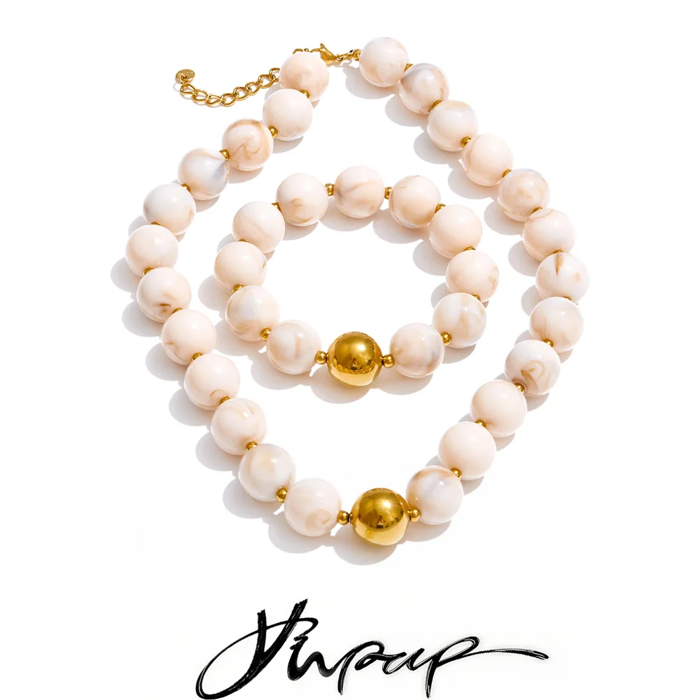 Yhpup Daily Jewelry Trendy Stainless Steel Necklace