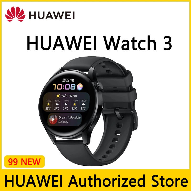 الإصدار العالمي الأصلي Huawei Watch 3 الذكية eSIM...