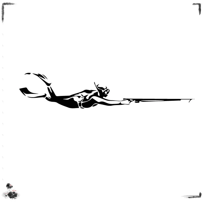 

18 X 3.5 Cm Creativity Dive Hunter Modeling Personality Car Stickers PVC Auto Decorative Accessories Sunscreen Waterproof Decals