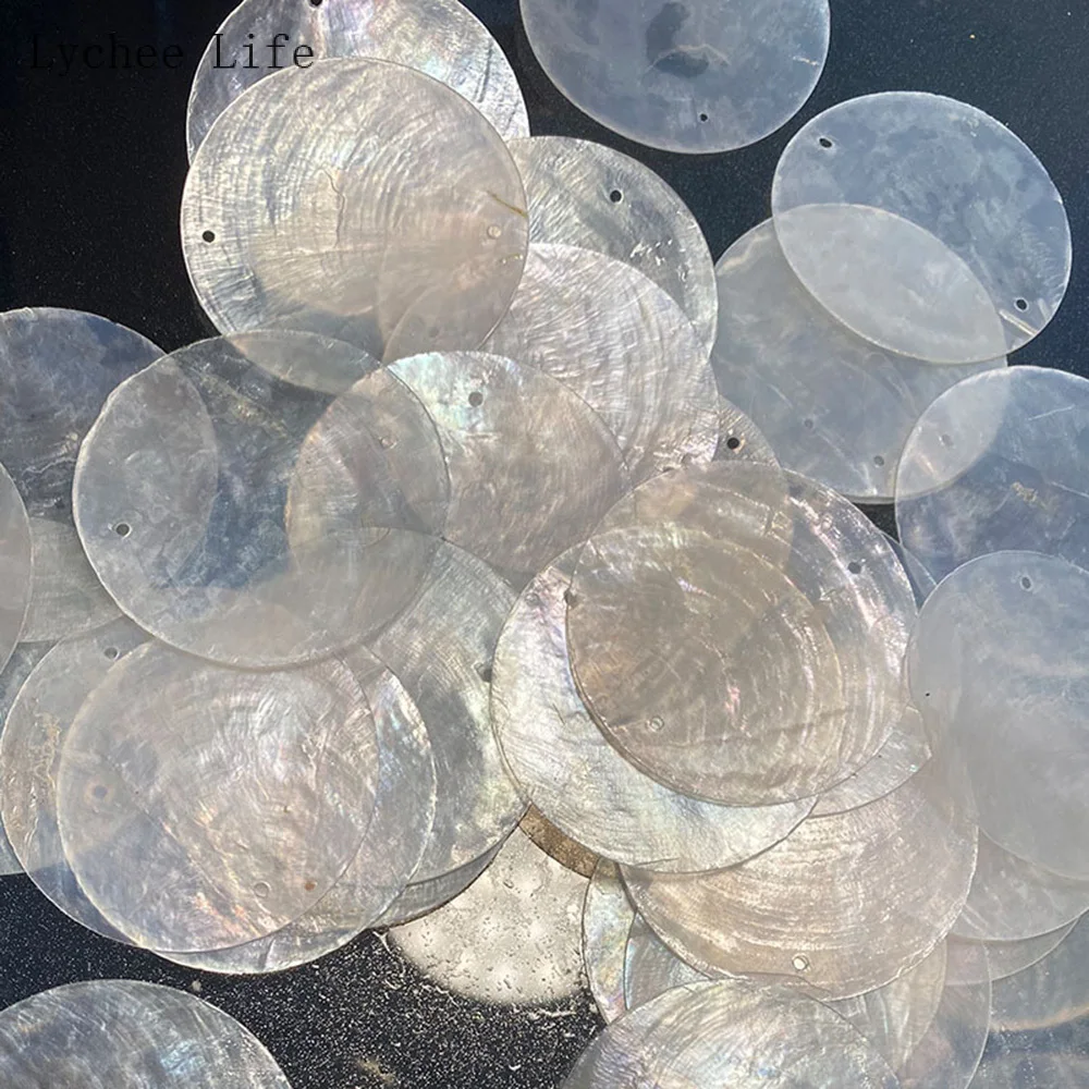 Natural Shell Round Slices Ornaments DIY Mirror Shells Material for Home Lamps Wind Chime Pendant Accessories Craft 10/20PCS
