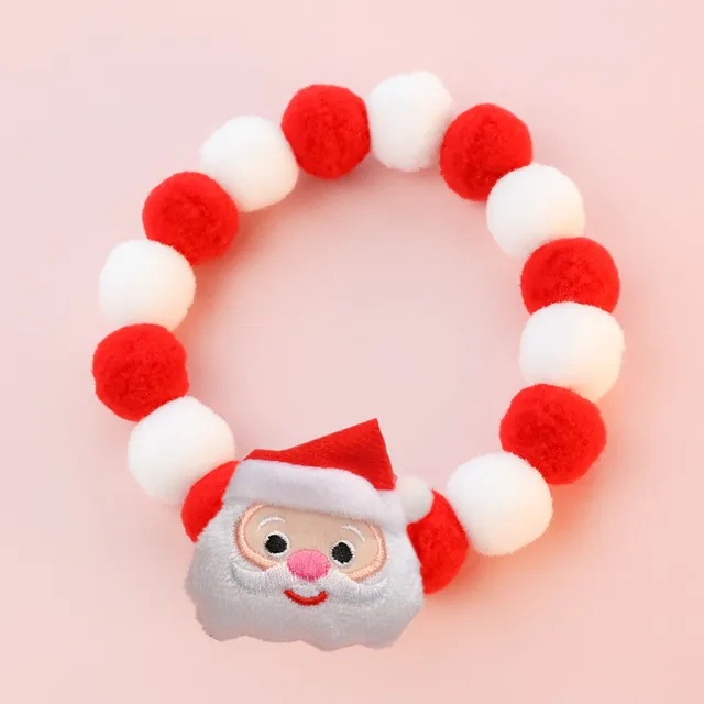Elastic Plush Pom Ball Pet Collar Christmas Decoration Dog Bowtie Cat Necklace Pet Cat Bow Dog Grooming Accessories 5
