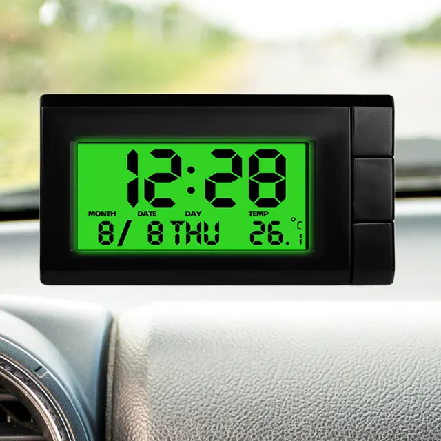 Car Electronic Clock LCD Display Car Electronic Watch 2 in 1 Electronic Temperature Gauge for Car Accessories for Vehicle Parts