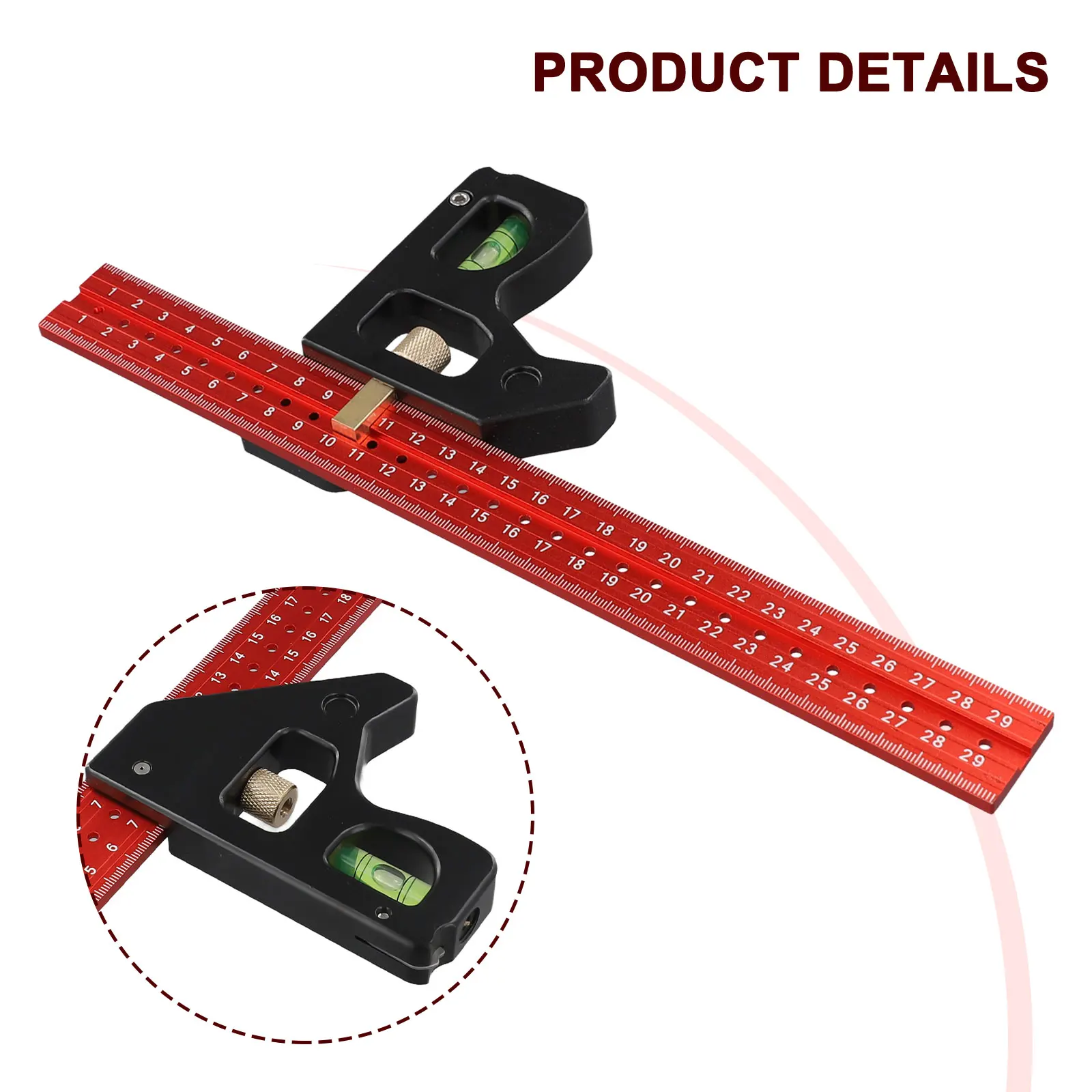 300/400mm Stainless Steel Multifunctional Combination Square Long Movable Square Measuring Hand Tools