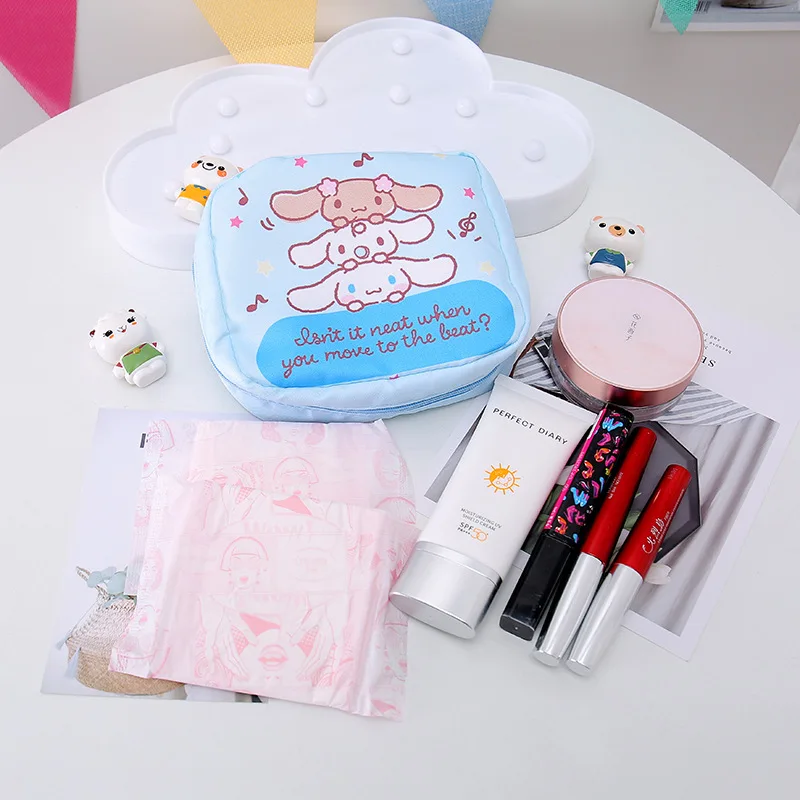 Kawaii Sanrio Borsa Portaoggetti In Cotone Sanitario Pochacco Cinnamoroll Jenga Piccoli Articoli Cosmetici Borsa Portatile Per Ragazze