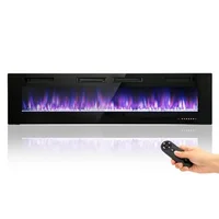 72" Electric Fireplace Remote Control Touch Screen Linear Heater Reversible Installation Adjustable Heat Levels Energy Efficient 1