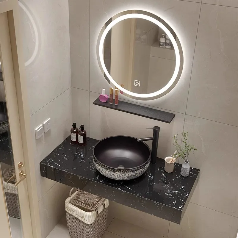 Floating Sintered Stone Vanity with Basin 4