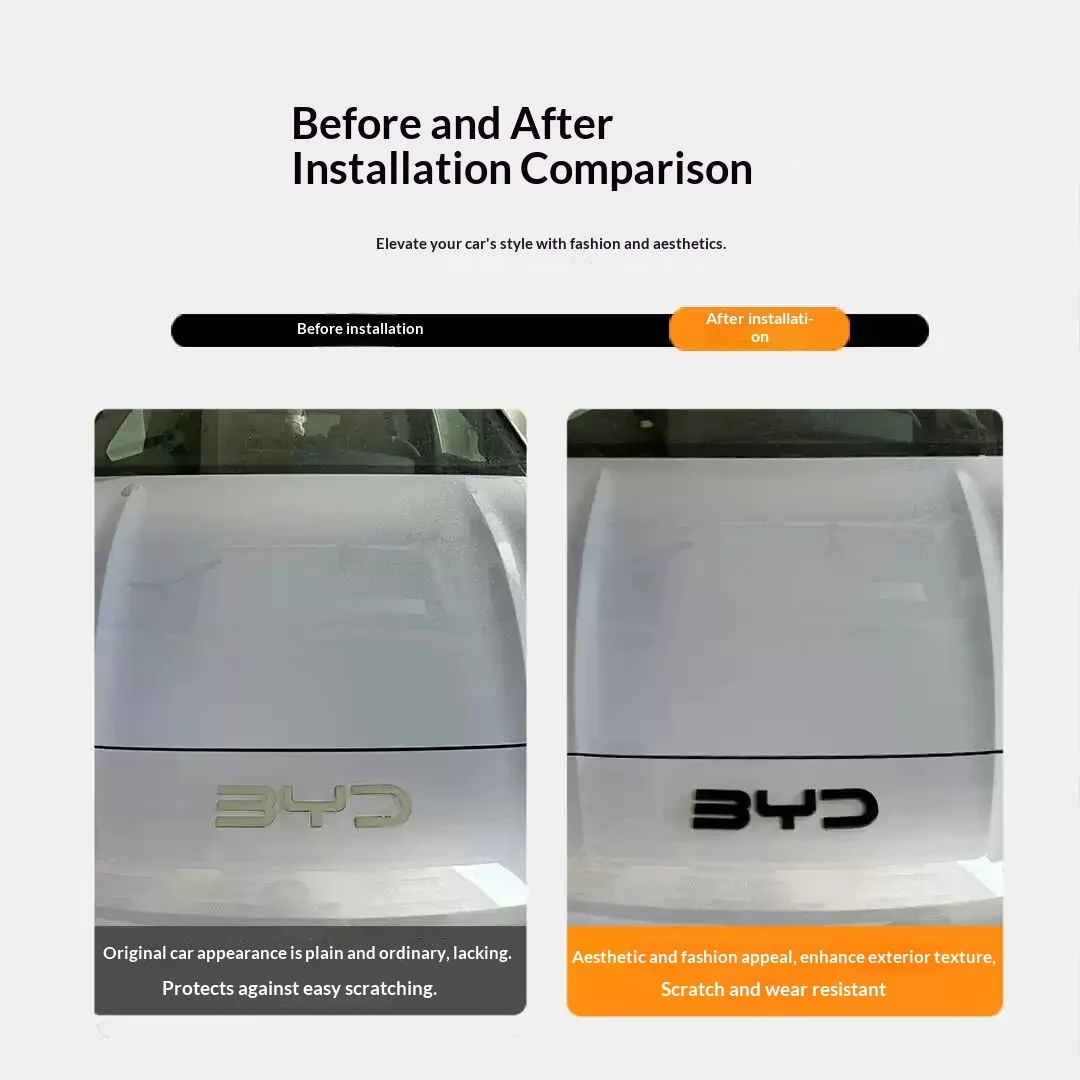 BYD 씰라이언 07 EV 블랙 카 엠블럼 프론트 엠블럼 블랙 커버 엠블럼 스티커 분해 불필요