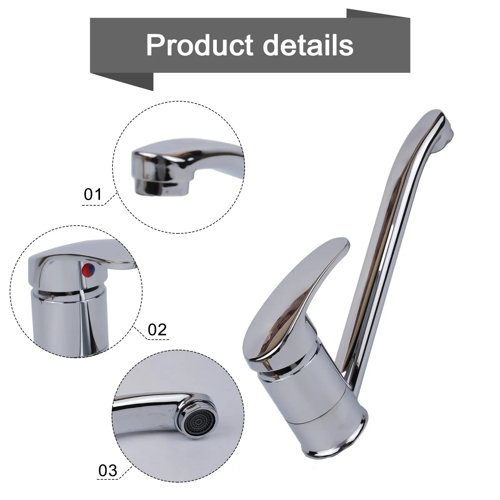 

Tap Kitchen Faucet Part Basin Hot Cold Water Single Handle Swivel Faucet Water Nozzles Zinc Alloy High Quality