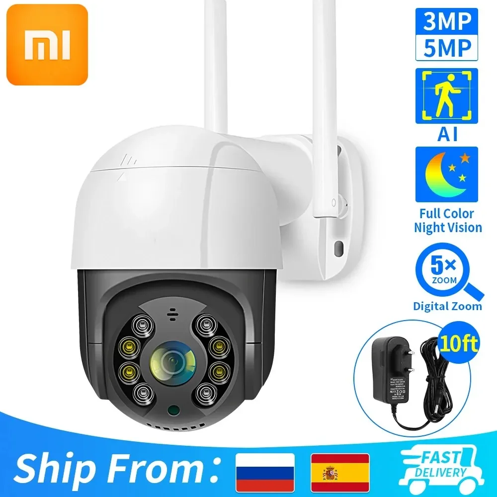 

Xiaomi 4K 8MP Smart Wifi PTZ Camera 5x Digital Zoom AI Human Detection Wireless CCTV IP Camera Iptv Security Protection