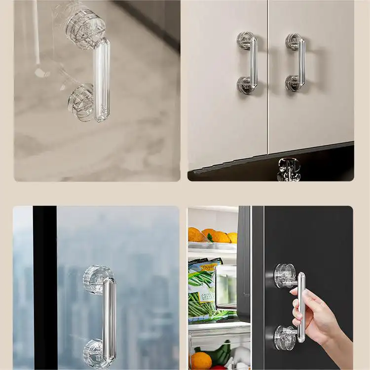 Powerful Suction Cup Glass Mirror Door Handle Doorknob Wardrobe Glass Door Window Bathroom Sliding Door Handle