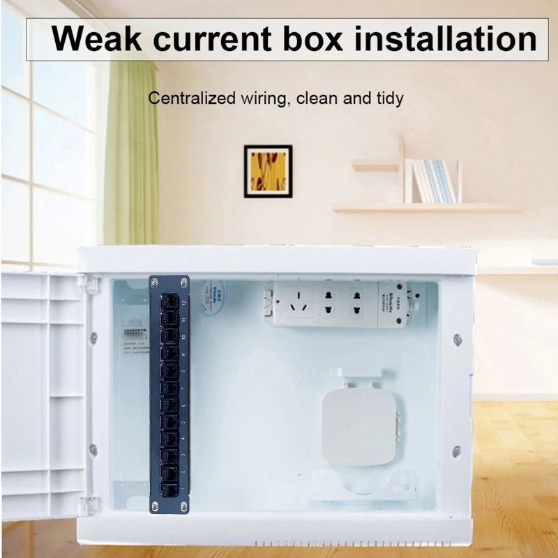 12 포트 CAT5e 벽걸이 패치 패널 10G 지원 1U 네트워크 패치 패널 UTP 19 in
