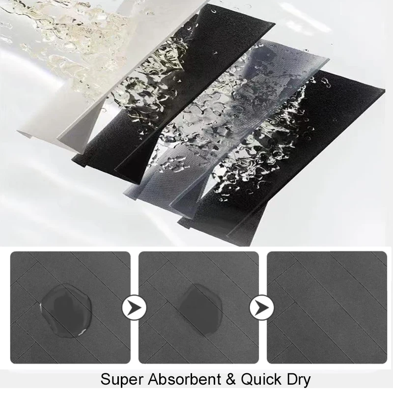 Absorbent Quick-Dry Pet Feeding Mat with Non-Slip Rubber Backing 3