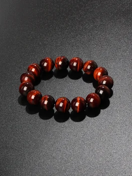 5A+ Lightning Red Tiger Eye Bracelets Men Highest Quality Natural Stone Round Beads Elasticity Rope Bracelets for Women Jewelry