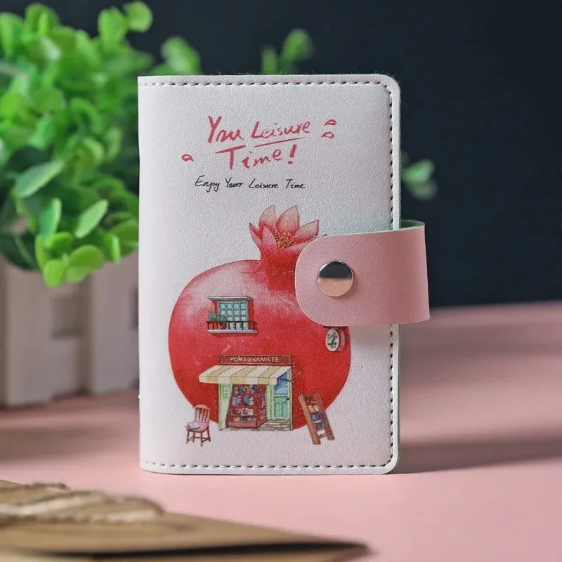 PU Leather Function 26-bit Business Card Wallet Cartoon Badges Stock PU Leather ID Holders Card Coin Purse for Women Girls