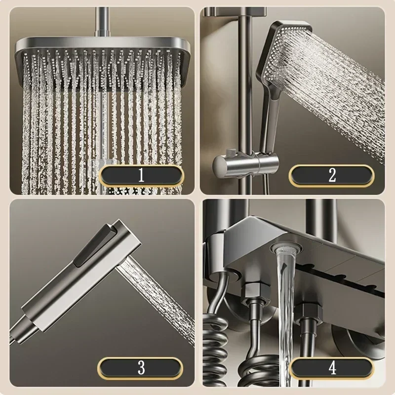 Shower Shower Set Shower Bathroom Constant Temperature Toilet Household Pressurized Faucet Full Set 3
