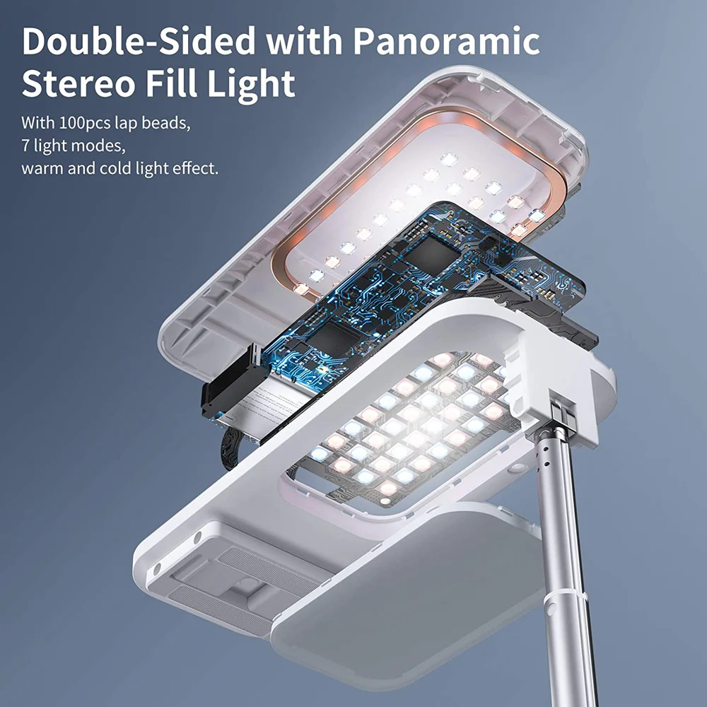 전화 홀더 Lampe Selfie 채우기 빛 지원 휴대용 부어 스탠드 전화 Voiture Fone 블루투스 카메라 Lamparas Led 램프