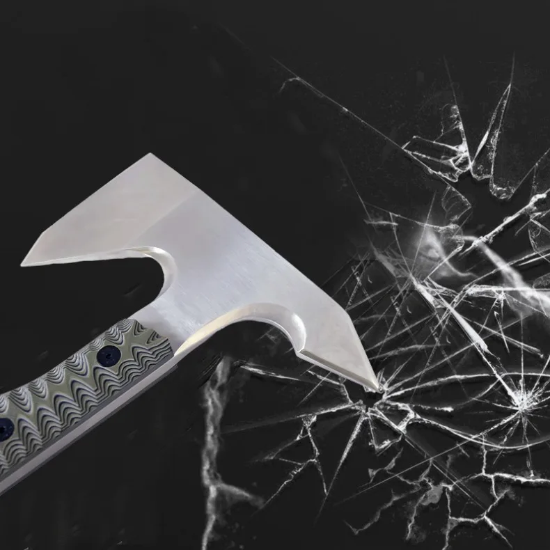 Outdoor Survival Hiking Camping 14C28N Steel G10 Long Handle Axe Survival Hatchet With Kydex Sheath