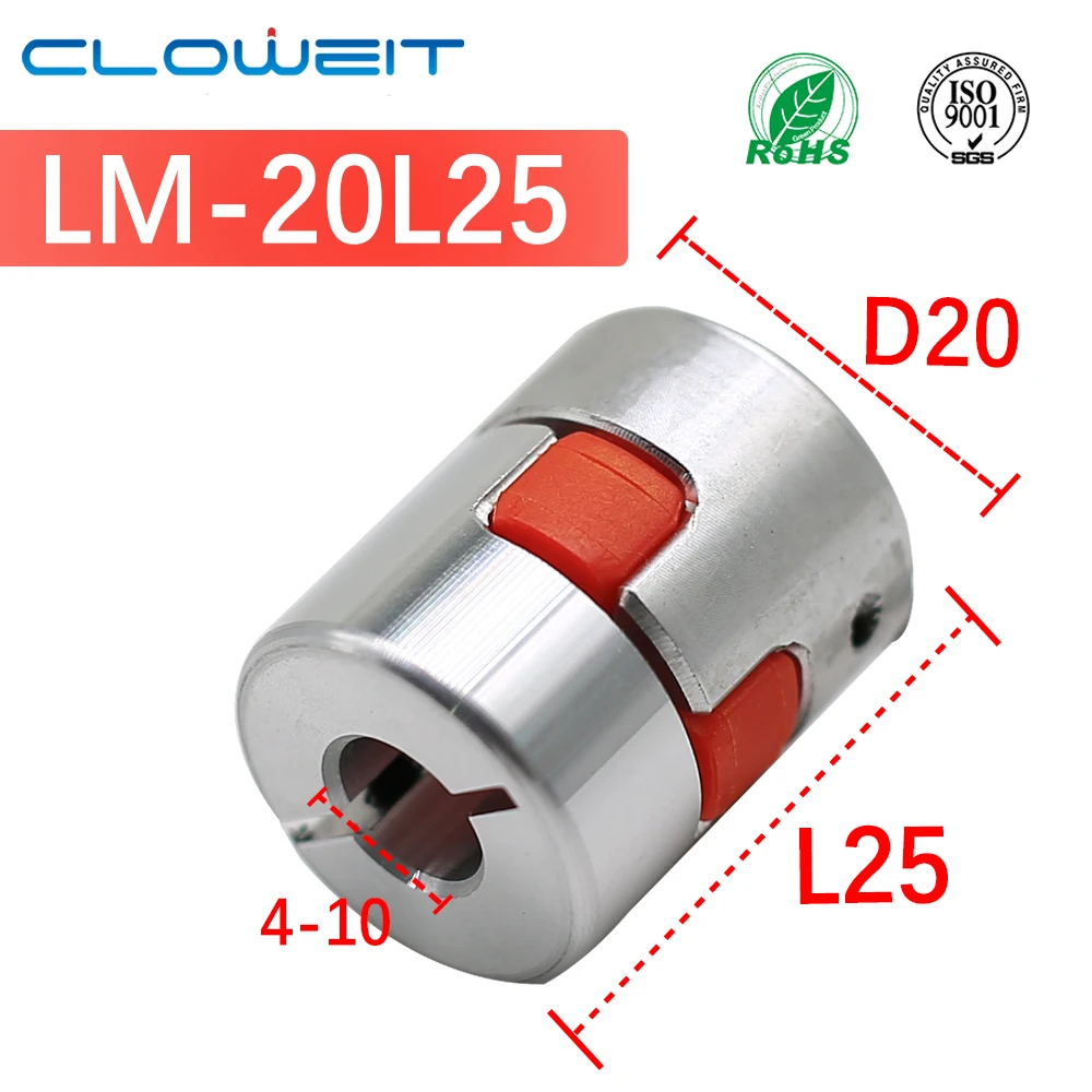 Flexible Coupling Cloweit D20L25 Spider Flexible Motor Coupler Aluminium Flexible Jaw Coupling 5x8mm 3mm 4mm 5mm 6mm 6.35mm 7mm 10mm shaft coupler shaft connector