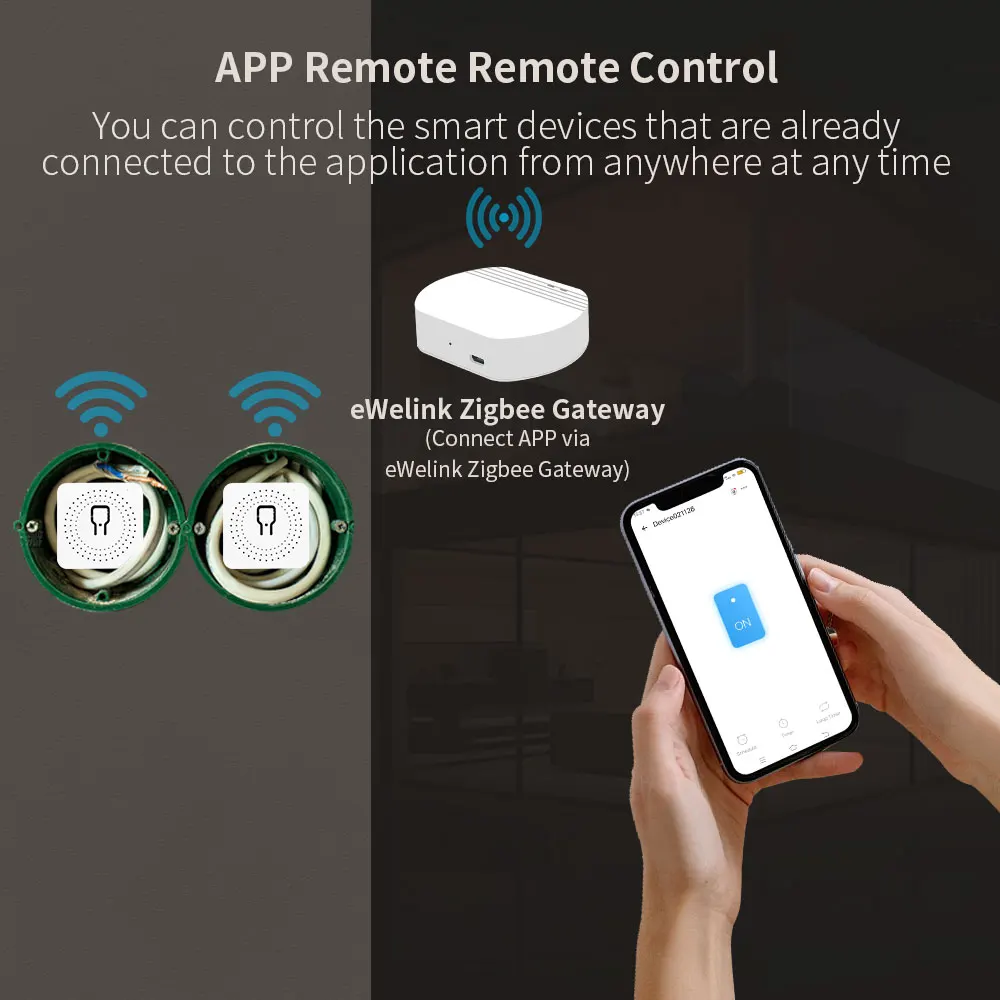 eWelink ZigBee Mini Smart Switch 2 Way Control Breaker Relay 16A Voice Control W
