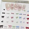 20PCS Simple Macaron Mini Ribbon Bow Colorful Spray Painted Bowknot Alloy Nail Art Rhinestones Decorations Manicure Ornaments 1